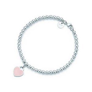 Return to Tiffany bead bracelet in light pink